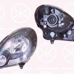 Headlight, H4, with motor for headlamp levelling, Left, Illuminance [lx]: 12.5, Housing Colour: black, 77 01 071 596 (RENAULT)