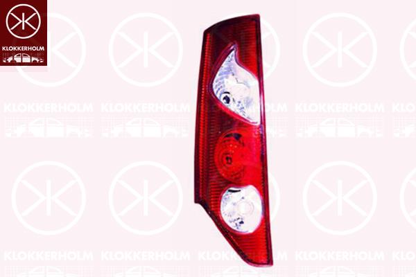 Tail Light Assembly, Right, for vehicles with tailgate, with bulb holder, Valeo, 82 00 419 945 (RENAULT)