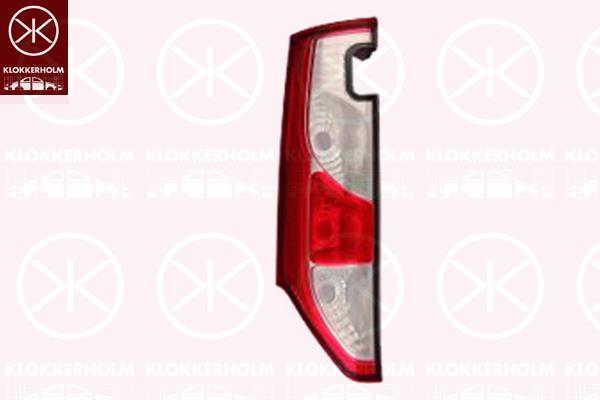 Tail Light Assembly, Right, for vehicles with rear doors, without bulb holder, 265506747R (RENAULT)