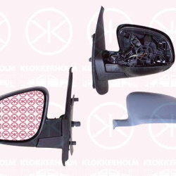 Exterior Mirror, Right, for electric mirror adjustment, Number of pins: 7, Heatable, w/primer, Aspherical, 96 30 107 14R (RENAULT), 96 36 563 92R (RENAULT), 96 37 423 74R (RENAULT)