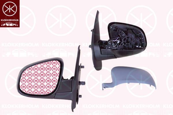 Exterior Mirror, Left, for electric mirror adjustment, Electronically foldable, Number of pins: 7, Heatable, w/primer, Aspherical, 96 36 649 43R (RENAULT), 96 30 285 06R (RENAULT), 96 37 335 48R (RENAULT)