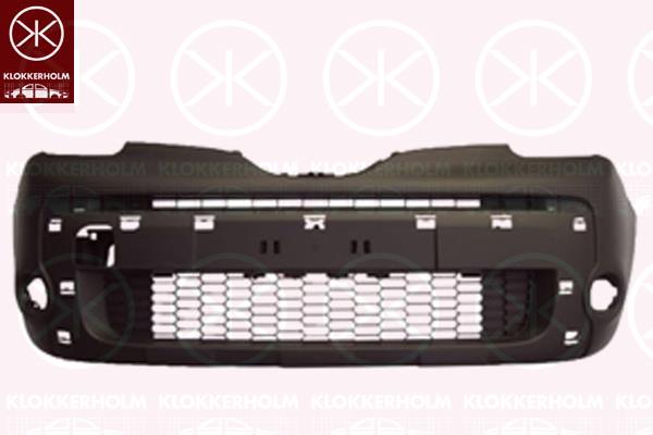 Bumper, Front, Grained, with hole(s) for fog lights, with holes for trim/protective strip, 62 01 072 85V (RENAULT)