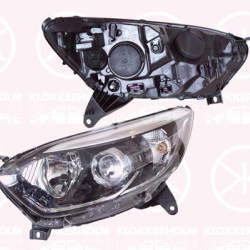 Headlight, Right, Illuminance [lx]: 12.5, H1/H1, with motor for headlamp levelling, AL, 26 01 027 34R (RENAULT), 26 01 031 66R (RENAULT), 26 01 037 14R (RENAULT)