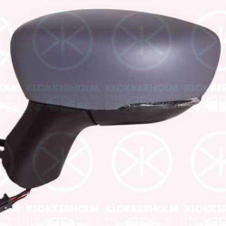 Exterior Mirror, Left, for electric mirror adjustment, Electronically foldable, with indicator (LED), Number of pins: 9, w/primer, Heatable, Aspherical, 261657934R (RENAULT), 963027007R (RENAULT), 963669996R (RENAULT), 963739179R (RENAULT)