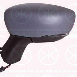 Exterior Mirror, Left, for electric mirror adjustment, with indicator (LED), Number of pins: 7, w/primer, Heatable, Aspherical, 261657934R (RENAULT), 963669996R (RENAULT), 963028590R (RENAULT), 963739179R (RENAULT)