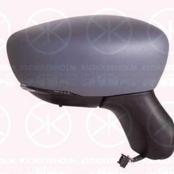 Exterior Mirror, Right, for electric mirror adjustment, Electronically foldable, with indicator (LED), with thermo sensor, Number of pins: 11, w/primer, Heatable, Convex, 963654973R (RENAULT), 261603998R (RENAULT), 963016046R (RENAULT), 963747201R (RENAULT)