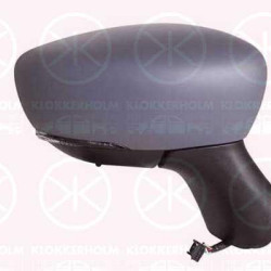 Exterior Mirror, Right, for electric mirror adjustment, with indicator (LED), with thermo sensor, Number of pins: 9, w/primer, Heatable, Convex, 963654973R (RENAULT), 261603998R (RENAULT), 963010936R (RENAULT), 963747201R (RENAULT)