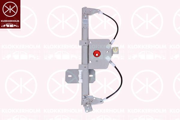 Window Regulator, 4-dr, without electric motor, Electric, Right Rear, 827009380R (RENAULT)