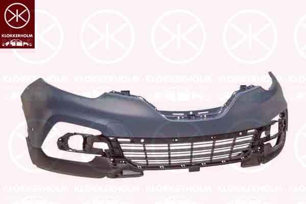 Bumper, w/primer, Front, with hole(s) for parking distance control, 62 02 259 24R (RENAULT), 620227871R (RENAULT)