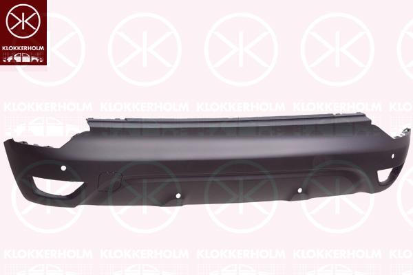 Bumper, Rear, with hole(s) for parking distance control, 85 01 093 12R (RENAULT)