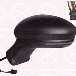 Exterior Mirror, Left, for electric mirror adjustment, with indicator (LED), Number of pins: 7, black, Heatable, Aspherical, 963027811R (RENAULT), 963060543R (RENAULT), 963662354R (RENAULT), 963738420R (RENAULT)