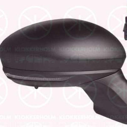 Exterior Mirror, Right, for electric mirror adjustment, with indicator (LED), Number of pins: 9, with thermo sensor, black, Heatable, Aspherical, 963016661R (RENAULT), 963055518R (RENAULT), 963650126R (RENAULT), 963749535R (RENAULT)