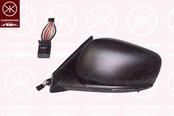 Exterior Mirror, Right, for electric mirror adjustment, Number of pins: 9, with thermo sensor, with indicator, Heatable, Convex, 963018865R (RENAULT), 963651039R (RENAULT), 963743020R (RENAULT)