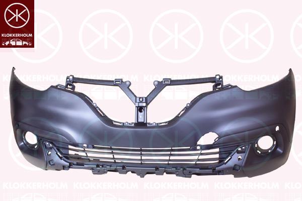 Bumper, w/primer, with hole(s) for parking assistant system, Front, Number of bores: 6, 62 02 235 03R (RENAULT)