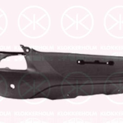 Bumper, with hole(s) for parking assistant system, Rear, black, 85 0B 261 92R (RENAULT)