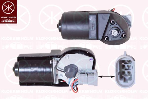 Wiper Motor, Front, Valeo, Voltage [V]: 12, 77 01 034 656 (RENAULT), 7701034656 (RENAULT)