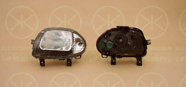 Headlight, H4, for vehicles with headlight levelling, Right, Illuminance [lx]: 17.5, 260104030R (RENAULT), 77 01 045 169 (RENAULT)