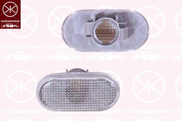 Direction Indicator, without bulb holder, white, lateral installation, 82 00 257 684 (RENAULT), 8200257684 (RENAULT)