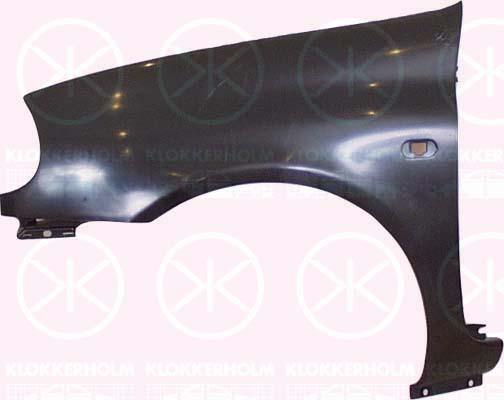 Wing, Plastic, Right Front, with hole for direction indicator, 77 01 471 381 (RENAULT), 77 01 473 026 (RENAULT), 7700842507 (RENAULT), 7701471381 (RENAULT), 8455003 (VOLVO)