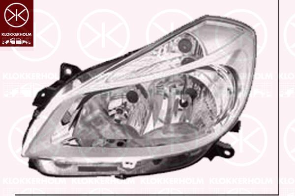 Headlight, H7/H1, without motor for headlamp levelling, Valeo, Left, Illuminance [lx]: 12.5, 260608145R (RENAULT), 77 01 070 495 (RENAULT)