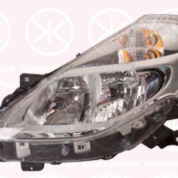 Headlight, H7/H7, with motor for headlamp levelling, Left, Illuminance [lx]: 12.5, Housing Colour: chrome, 260608589R (RENAULT), 77 01 072 004 (RENAULT), 7701072004 (RENAULT)