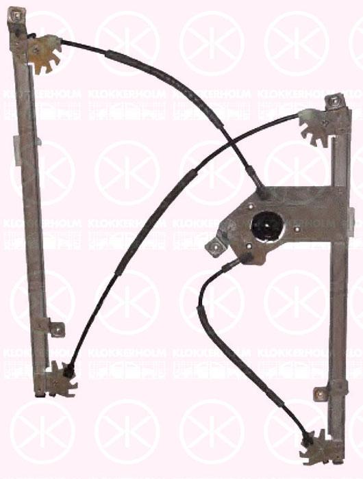 Window Regulator, 4-dr, without electric motor, Electric, Left Front, 82 00 291 148 (RENAULT)