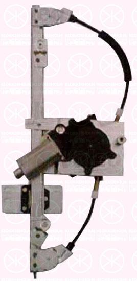 Window Regulator, with electric motor, Electric, Right Rear, Number of pins: 2, 82 00 291 153 (RENAULT)