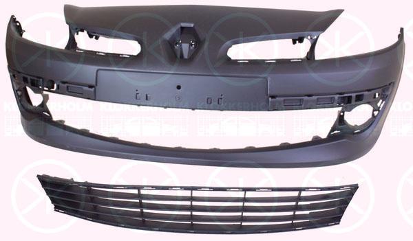 Bumper, w/primer, Front, with arrangement for front fog light, not for trim level: SPORT, Trim Level: 15" Hjul, 620223641R (RENAULT), 77 01 208 681 (RENAULT)