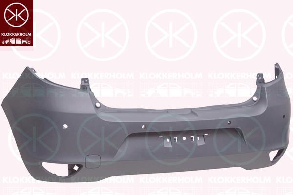 Bumper, w/primer, Rear, with hole(s) for parking distance control, 77 01 479 250 (RENAULT)