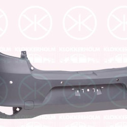 Bumper, w/primer, Rear, with hole(s) for parking distance control, 77 01 479 250 (RENAULT)