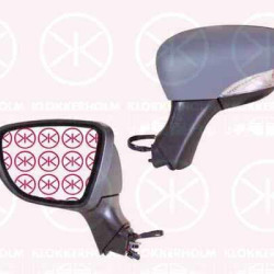 Exterior Mirror, Left, Electronically foldable, with indicator, Number of pins: 9, w/primer, Heatable, Aspherical, 26 16 594 50R (RENAULT), 96 36 699 96R (RENAULT), 96 37 376 11R (RENAULT), 96 30 243 49R (RENAULT)