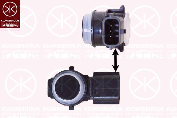 Sensor, parking distance control, Rear, Front, Number of pins: 3, Paintable, Ultrasonic Sensor, 253A44101R (RENAULT), 253A44955R (RENAULT)