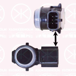 Sensor, parking distance control, Rear, Front, Number of pins: 3, Paintable, Ultrasonic Sensor, 253A44101R (RENAULT), 253A44955R (RENAULT)