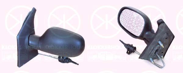 Exterior Mirror, Control: cable pull, Aspherical, Left, 77 00 841 653 (RENAULT)