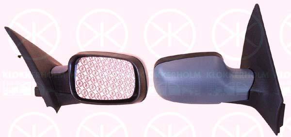 Exterior Mirror, w/primer, with thermo sensor, for electric mirror adjustment, Convex, Heatable, Right, 77 01 054 688 (RENAULT), 7701068375 (RENAULT)