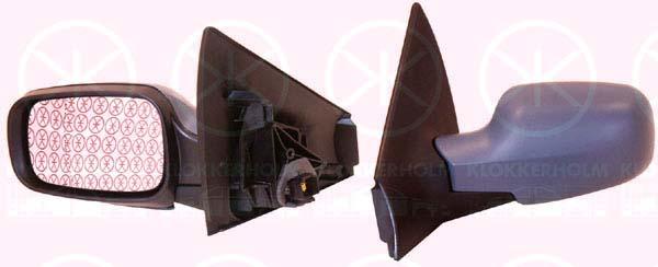 Exterior Mirror, w/primer, for electric mirror adjustment, Aspherical, Heatable, Left, 77 01 054 687 (RENAULT), 7701068373 (RENAULT)