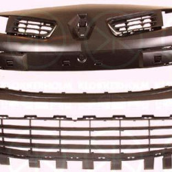 Bumper, Front, Full Body Section, w/primer, with hole(s) for fog lights, black, 62 02 235 79R (RENAULT), 620223579R (RENAULT), 77 01 476 892 (RENAULT)