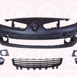 Bumper, Front, Full Body Section, w/primer, with hole(s) for fog lights, silver, 62 02 235 79R (RENAULT), 77 01 478 857 (RENAULT)