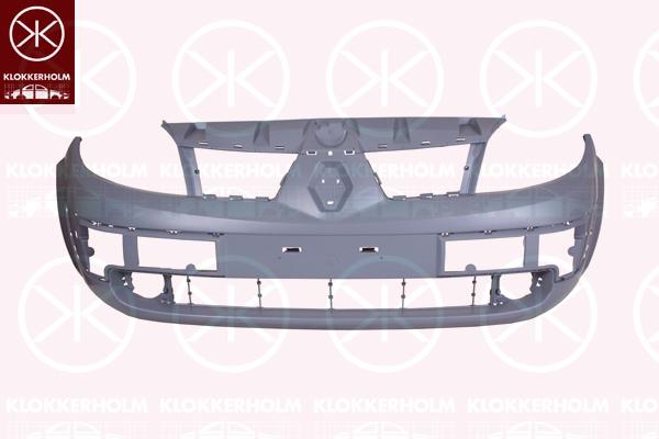 Bumper, w/primer, Front, with hole(s) for fog lights, with holes for trim/protective strip, 77 01 474 769 (RENAULT)