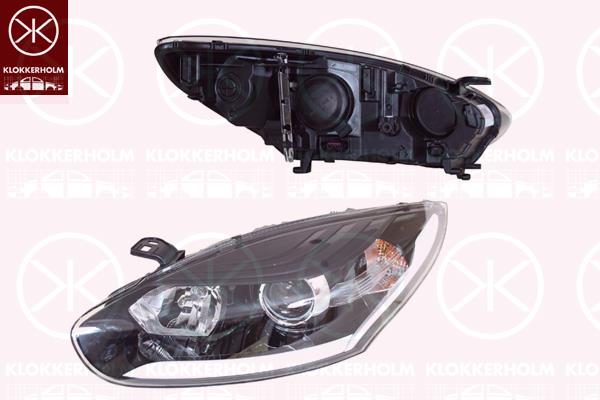 Headlight, Right, Illuminance [lx]: 17.5, H7/H7, Housing Colour: black, with motor for headlamp levelling, AL, 26 01 059 97R (RENAULT)