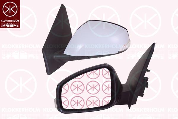 Exterior Mirror, w/primer, for electric mirror adjustment, Convex, Heatable, Right, Number of pins: 7, 96 30 101 91R (RENAULT)