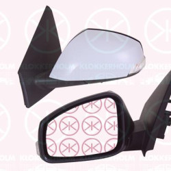 Exterior Mirror, w/primer, for electric mirror adjustment, Convex, Heatable, Right, Number of pins: 7, 96 30 101 91R (RENAULT)