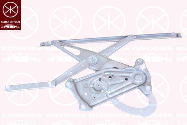 Window Regulator, 2-dr, without electric motor, Electric, Left Front, 80 72 184 65R (RENAULT), 807210004R (RENAULT)