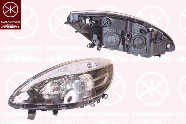 Headlight, Right, Illuminance [lx]: 12.5, H7/H7, without motor for headlamp levelling, Valeo, 26 01 006 48R (RENAULT), 26 01 084 53R (RENAULT)