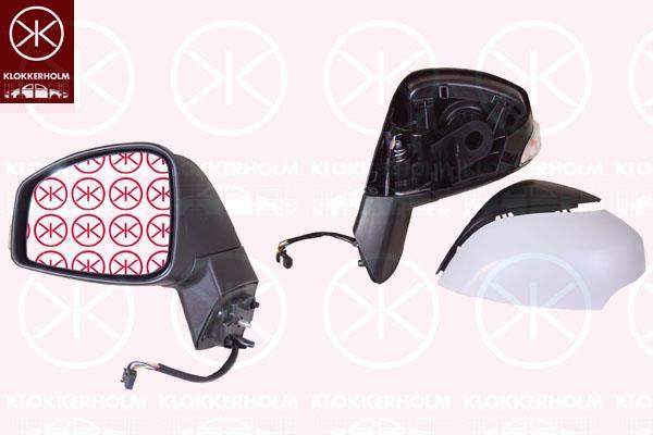 Exterior Mirror, Left, for electric mirror adjustment, Number of pins: 10, Electronically foldable, w/primer, with thermo sensor, Heatable, Aspherical, 26 16 000 02R (RENAULT), 96 36 659 22R (RENAULT), 96 37 332 78R (RENAULT), 96 30 248 94R (RENAULT)