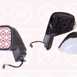 Exterior Mirror, Left, for electric mirror adjustment, Number of pins: 10, Electronically foldable, w/primer, with thermo sensor, Heatable, Aspherical, 26 16 000 02R (RENAULT), 96 36 659 22R (RENAULT), 96 37 332 78R (RENAULT), 96 30 248 94R (RENAULT)