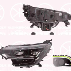 Headlight, Left, LED, with daytime running light (LED), with lettering, without motor for headlamp levelling, Valeo, 260604423R (RENAULT), 260605103R (RENAULT)