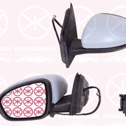 Exterior Mirror, Left, for electric mirror adjustment, Number of pins: 7, w/primer, with thermo sensor, Heatable, Aspherical, 96 30 285 59R (RENAULT), 96 36 645 23R (RENAULT), 96 37 374 70R (RENAULT)