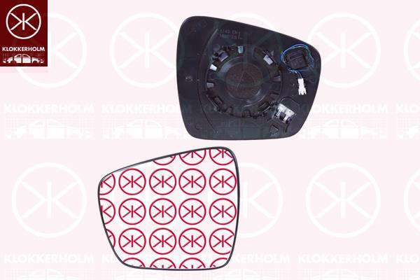 Mirror Glass, exterior mirror, Left, for vehicles with drive assistance system, Heatable, Aspherical, 963669335R (RENAULT), 96 36 693 35R (RENAULT)