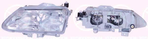 Headlight, H1/H1, for vehicles without headlight levelling, T.Y.C, for right-hand traffic, Left, Illuminance [lx]: 20, 77 01 038 263 (RENAULT), 77 01 038 271 (RENAULT)